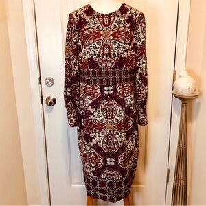 CHICOS MEDALLION PRINT KNIT DRESS SIZE 2 NWT